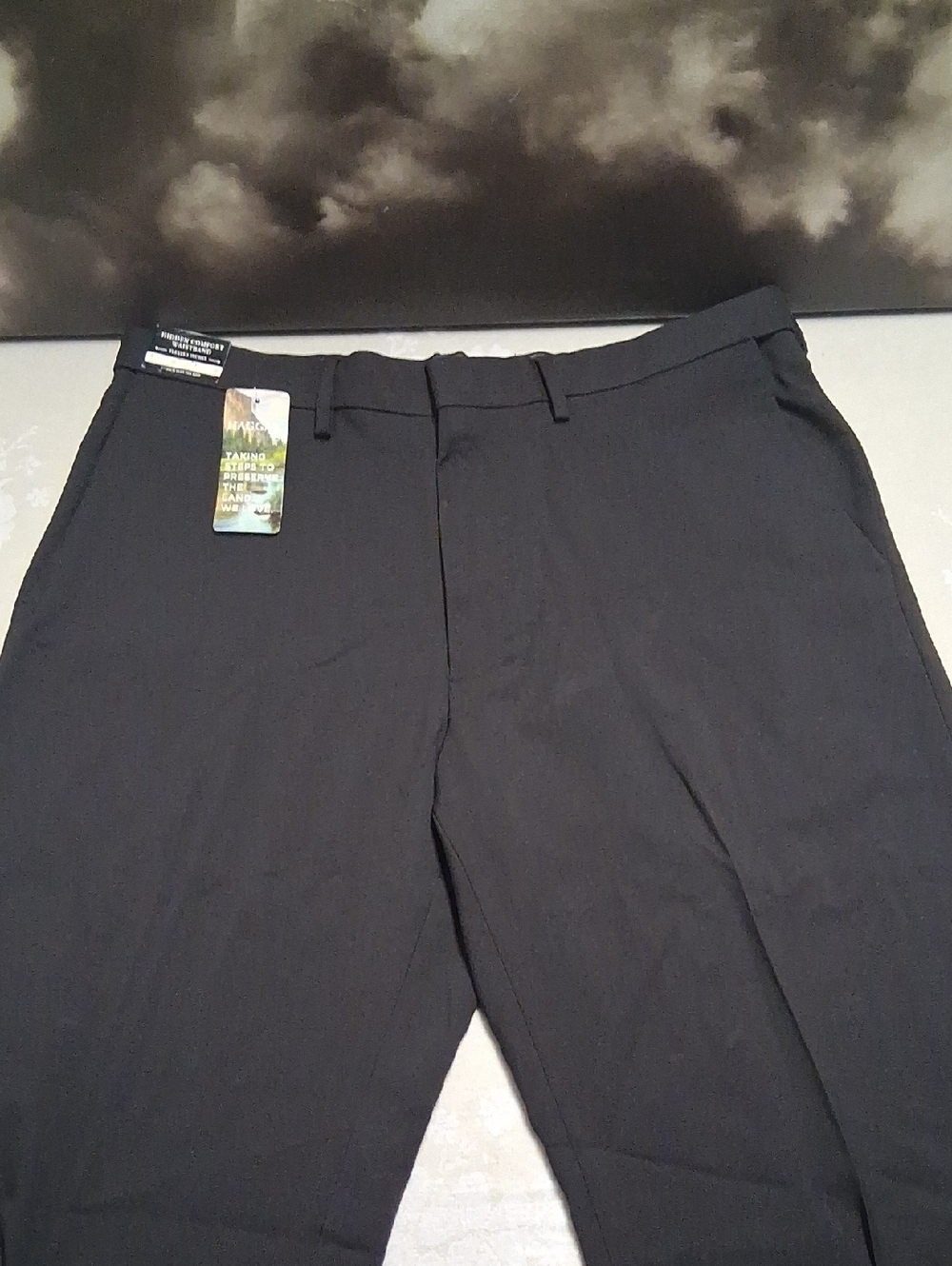 Haggar Men's Black Flat-Front Dress Shorts